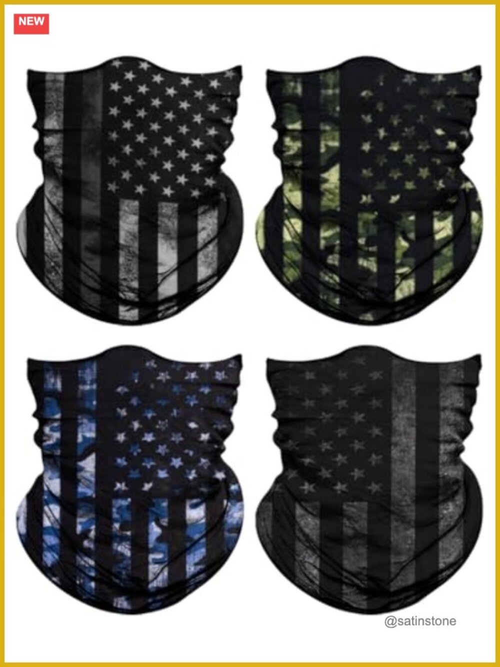 4 Pack Neck Gaiter Face Mask Head Wrap Balaclava Headband Bandana Scarf Unisex